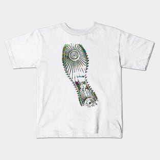 Green Distressed Sneaker Shoe Print Shirt Kids T-Shirt